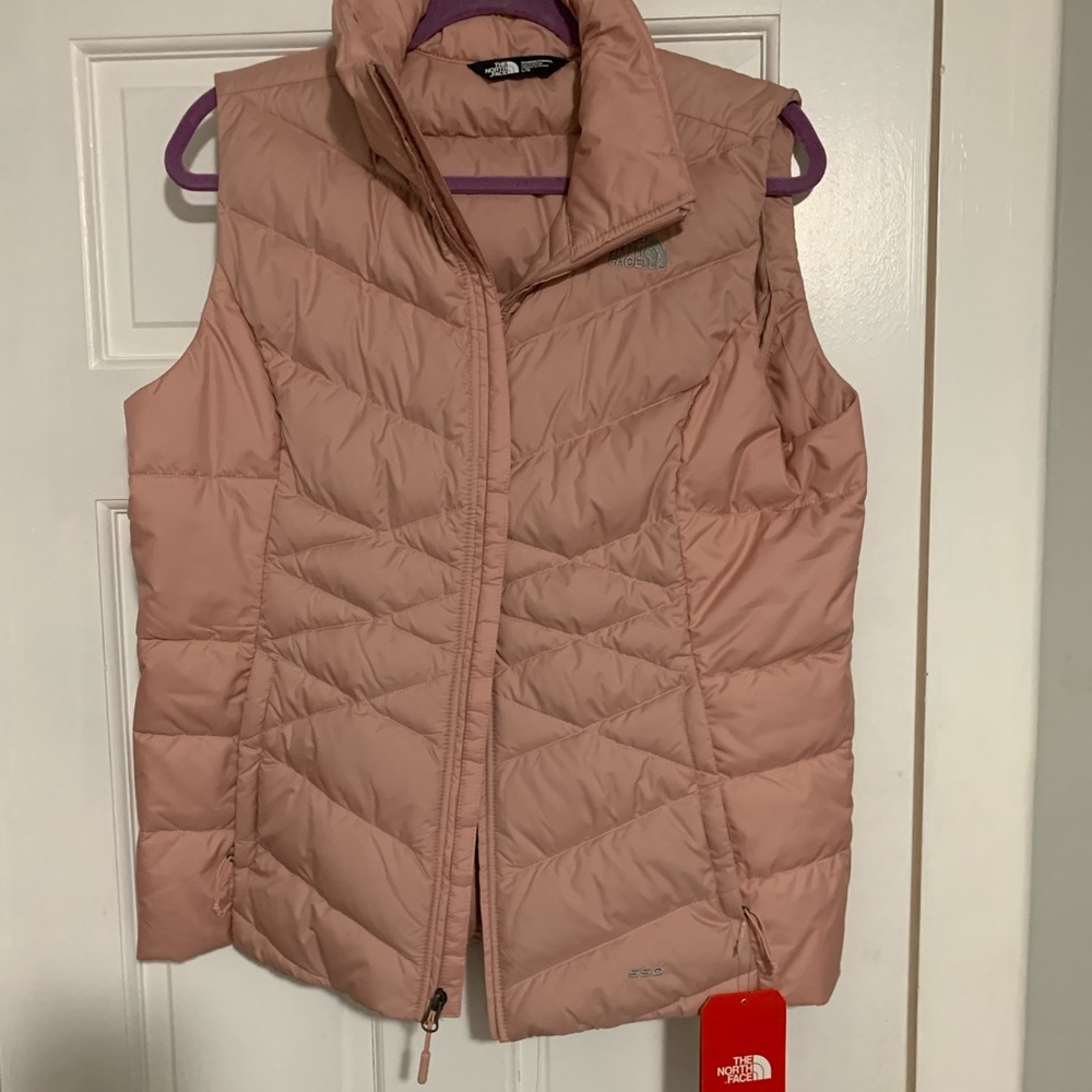 Blush pink north face vest